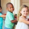 Elementary Pupils Collecting Healthy Lunch In Cafeteria